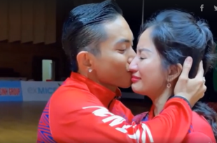 Kiện tướng dancesport" Khánh Thi khóc mừng Phan Hiển thắng Huy chương vàng tại SEA Games 31.